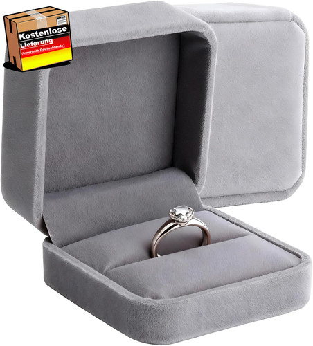 Doppelte ringbox hochzeit samt - doppelte,