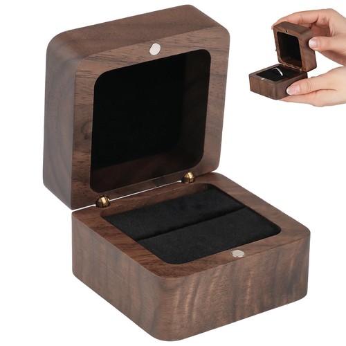 Ringbox holz walnuss vintage - ringbox,