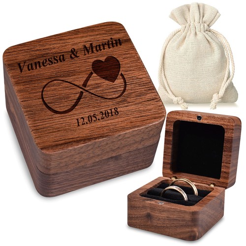 Holz ringbox ringkissen mit - holz,