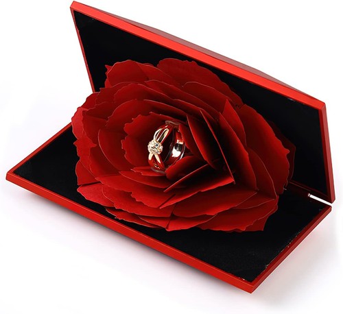 Rote rose ringbox - rose, ring