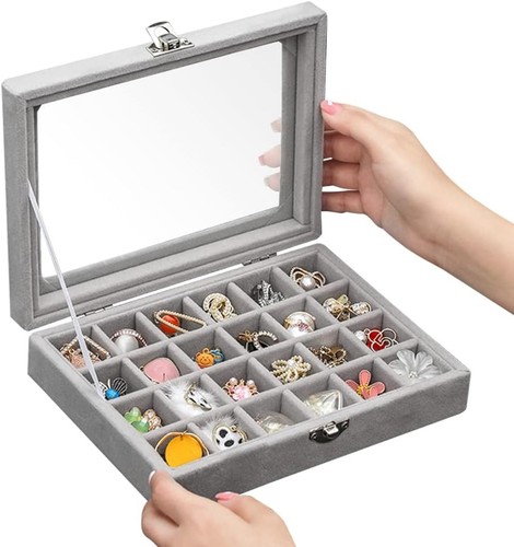 Samt schmuckkasten fächer - schmuckkasten,