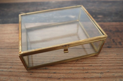 Goldene ringbox aus - ringbox, glas