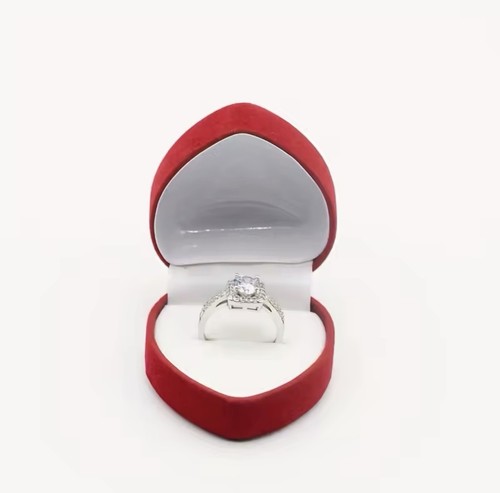 Ringbox samt schmuck herz - samt,